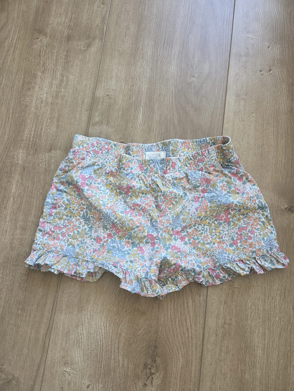 Pastel Floral Ruffle-Trim Girls' Shorts - Multi Color